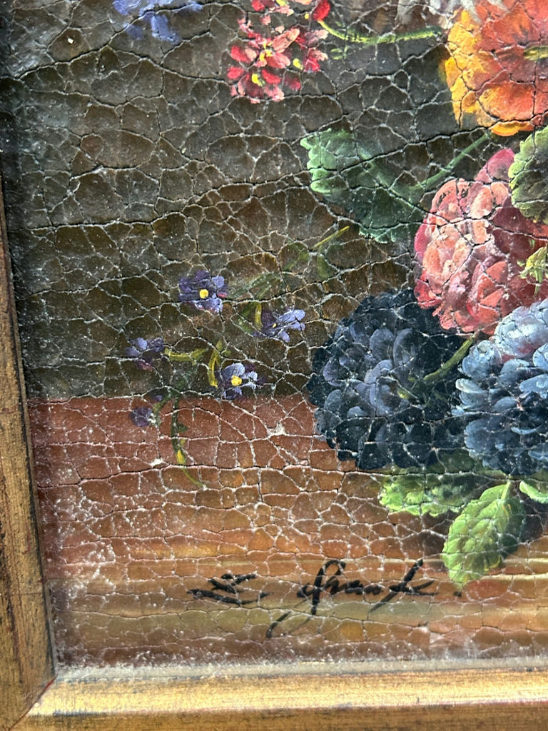 Signed Still Life Floral Painting  - image 3 of 5