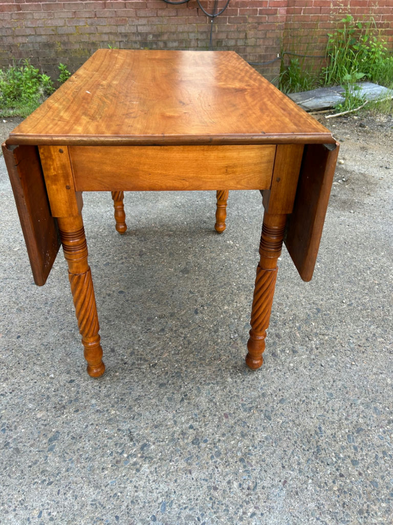 Antique Drop Leaf Table Barley Twist Legs - image 2 of 11