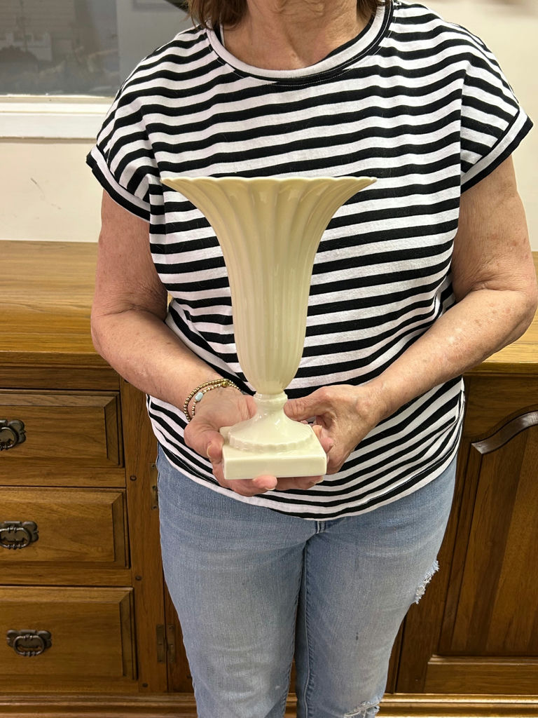 Antique Lenox Green Mark Fluted Vase - image 2 of 7