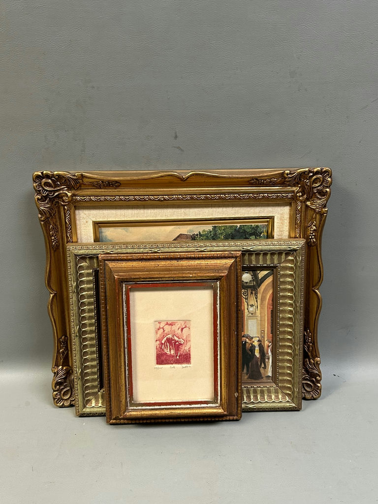 Aquatint Etching with 2 Lithographs   - image 1 of 5