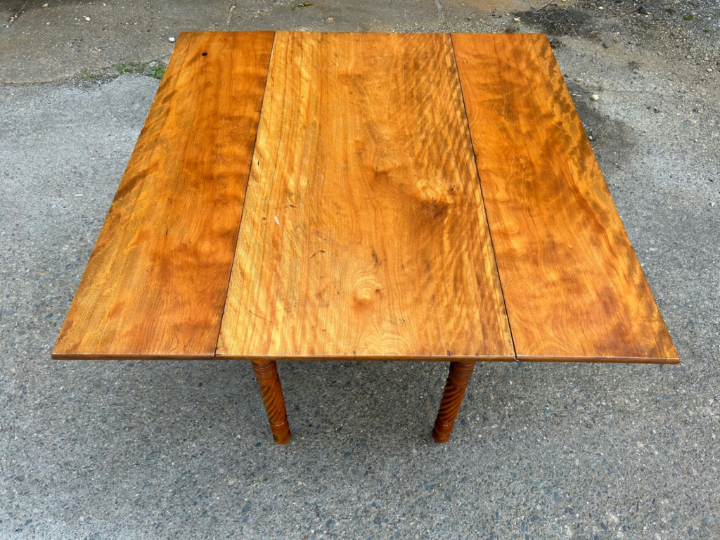 Antique Drop Leaf Table Barley Twist Legs - image 9 of 11