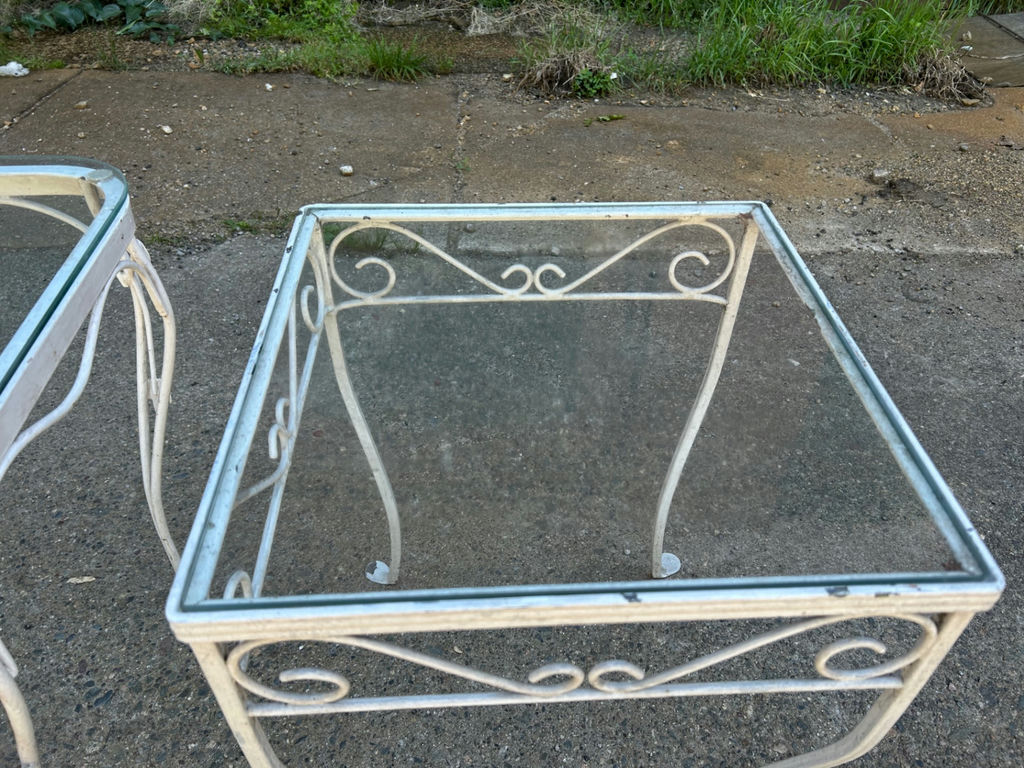 Glass Top Wrought Iron Patio Tables  - image 3 of 8