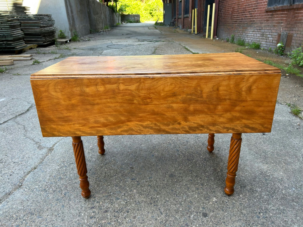 Antique Drop Leaf Table Barley Twist Legs  - image 4 of 11