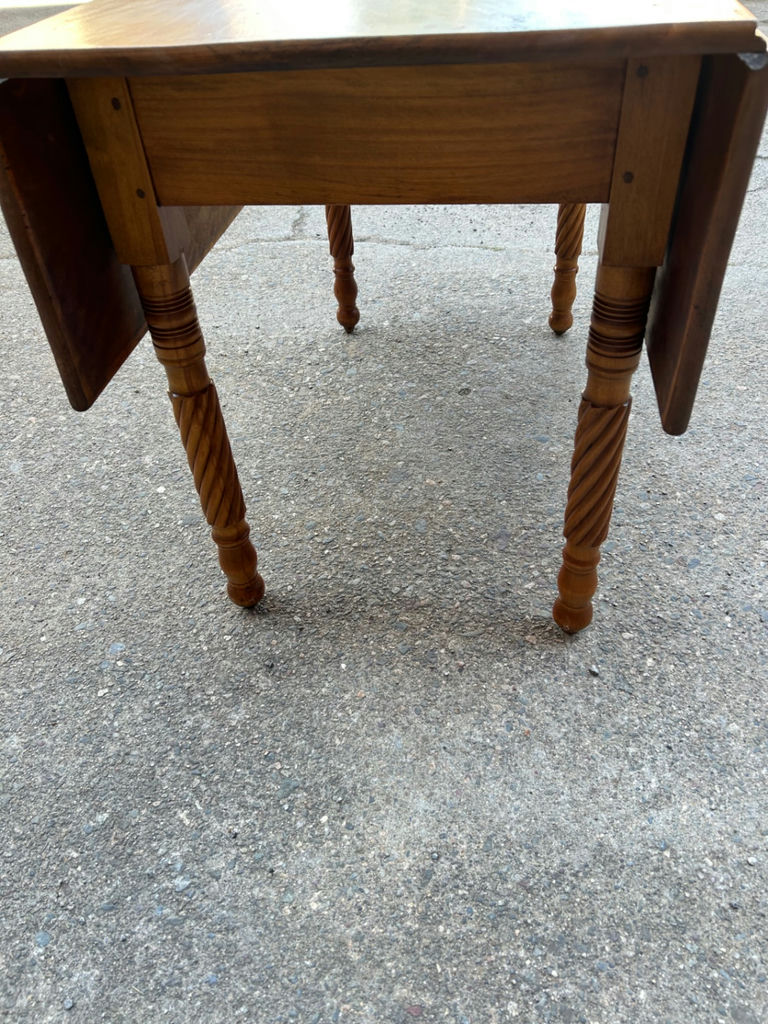 Antique Drop Leaf Table Barley Twist Legs  - image 8 of 11