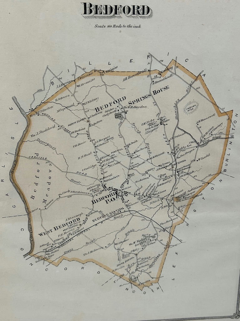 Old Colored Maps, Europe-Russia and Bedford Mass  - image 4 of 6