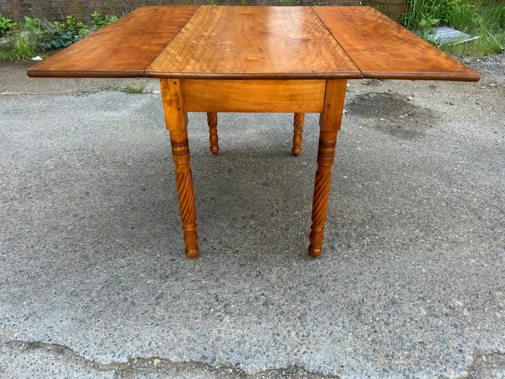 Antique Drop Leaf Table Barley Twist Legs  - image 6 of 11
