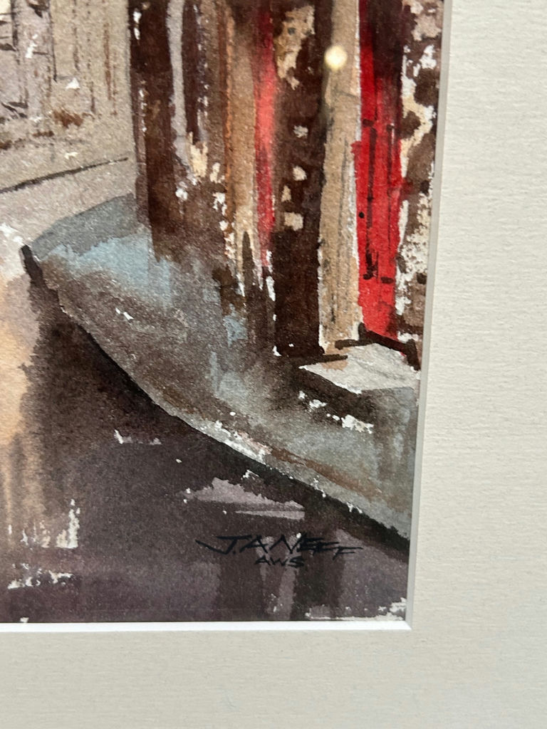 Signed Street scene Watercolor Painting. - image 3 of 5