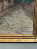 European Street Scene Old Building Oil Painting.  - thumbnail 3 of 5