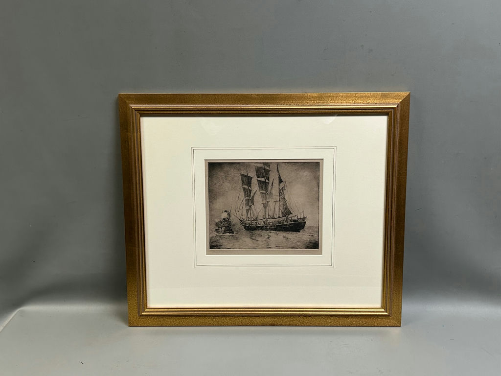 Signed Nautical Etching - image 1 of 8