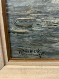 Signed Pieter Van Schaik Rotterdam Harbor Oil Painting - thumbnail 2 of 6