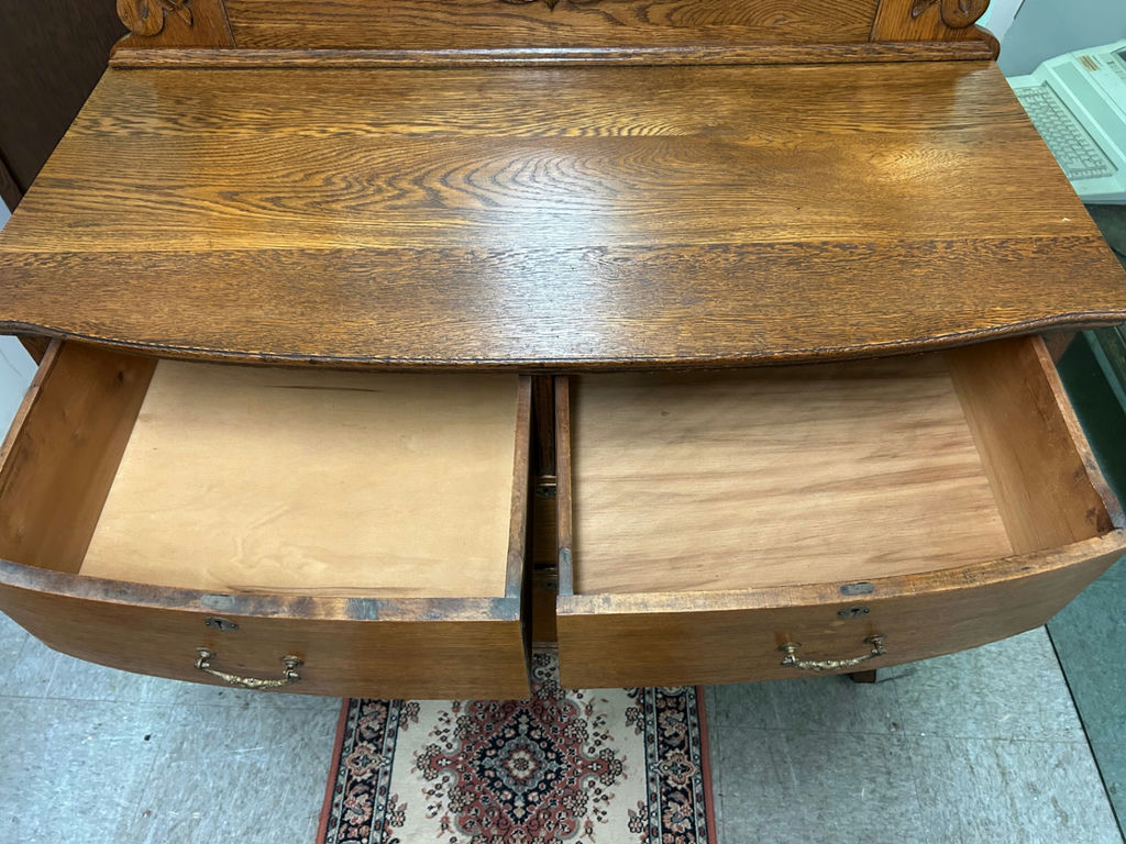 Antique 4 Drawer Dresser Tilt Mirror - image 7 of 9