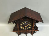 1900s German Railroad Inlaid Cuckoo Clock - thumbnail 3 of 9