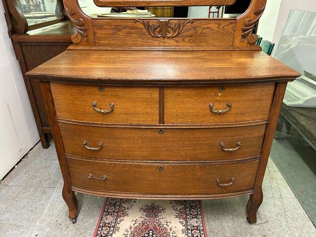 Antique 4 Drawer Dresser Tilt Mirror  - image 3 of 9