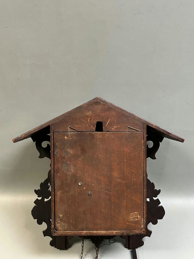 1900s German Railroad Inlaid Cuckoo Clock - image 9 of 9