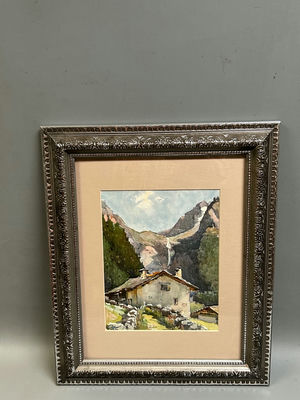 Landscape and Cottage Watercolor  - Image 1 of 4