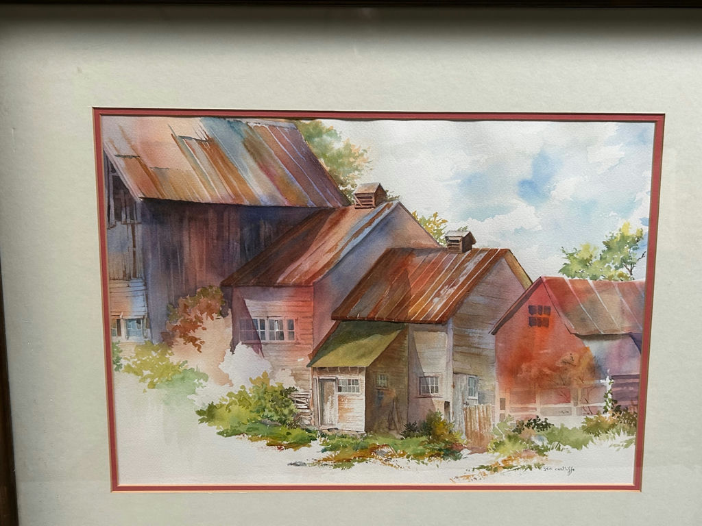 Signed Rustic Homes Watercolor  - image 2 of 6