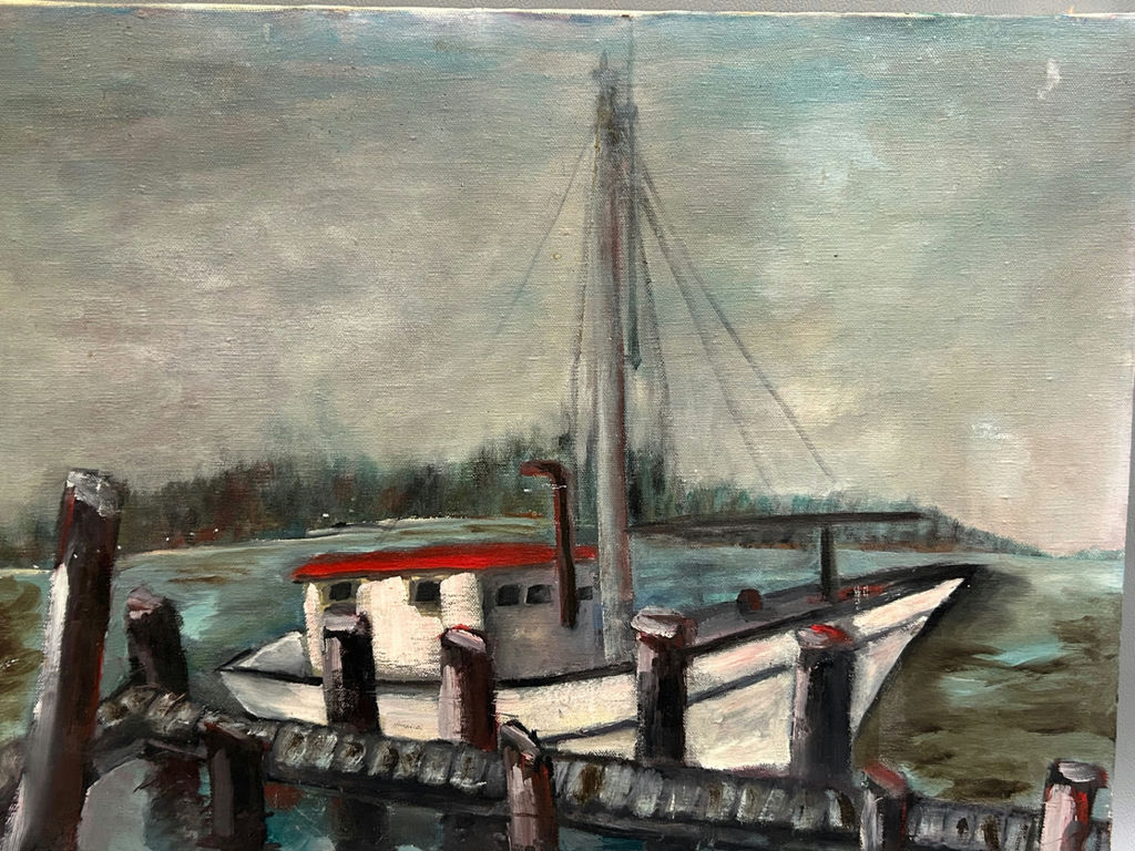 Harborscape Oil Painting  - image 2 of 4