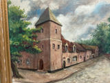 European Street Scene Old Building Oil Painting.  - thumbnail 4 of 5