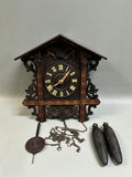 1900s German Railroad Inlaid Cuckoo Clock - thumbnail 1 of 9