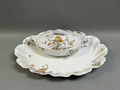 Limoges Casserole and Platter - Image 1 of 7