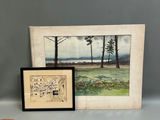 Signed Watercolor Pen & Ink Art  - thumbnail 1 of 6