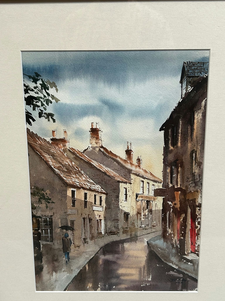 Signed Street scene Watercolor Painting. - image 2 of 5