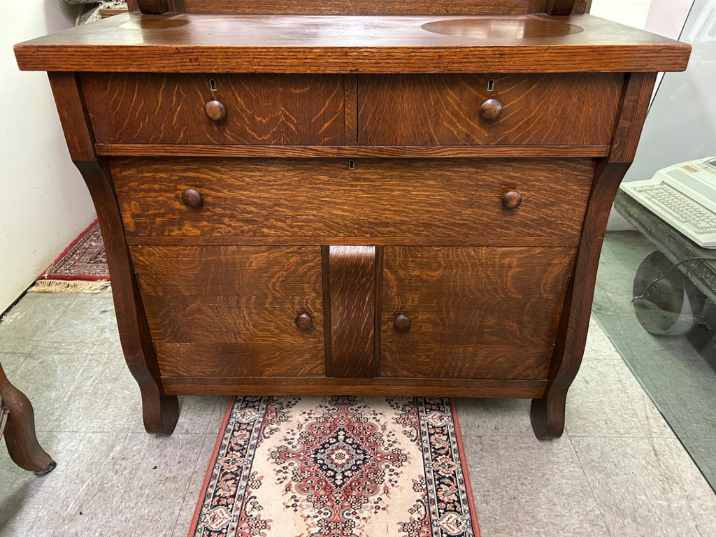 Antique Tiger Oak Buffet Sideboard  - image 2 of 9