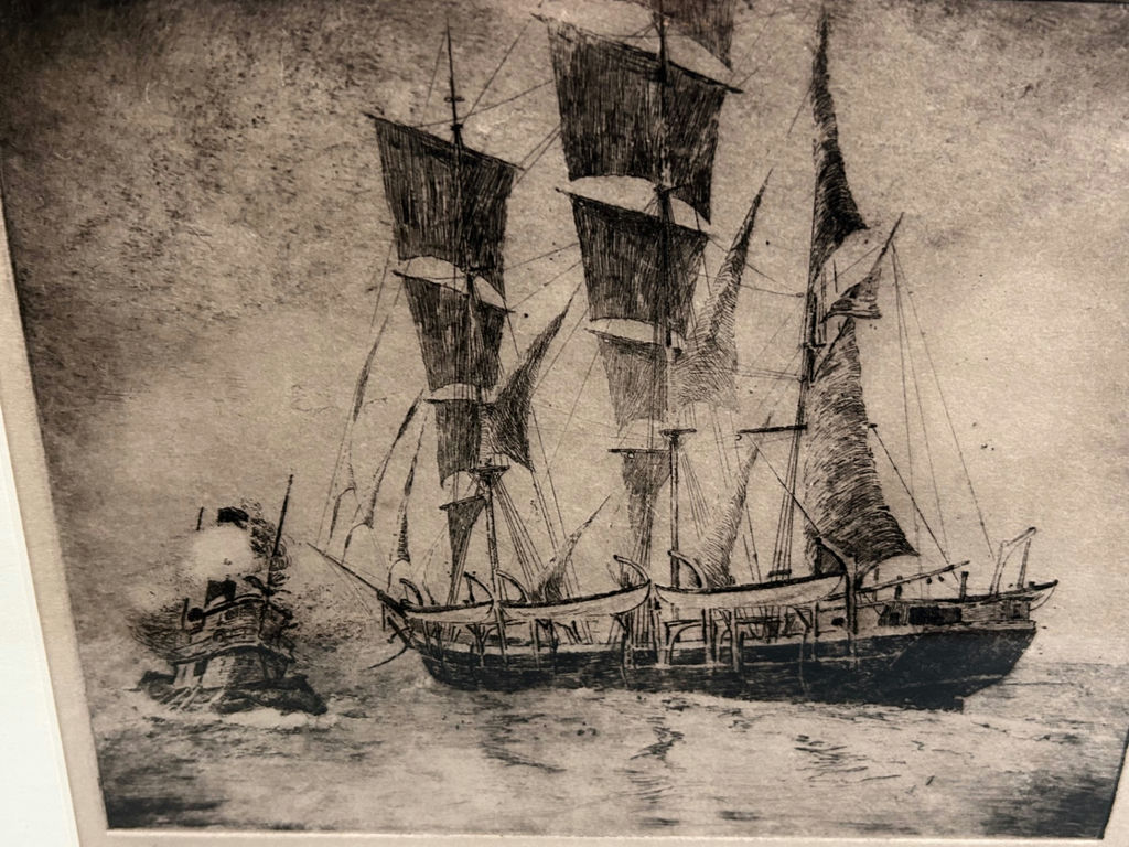 Signed Nautical Etching  - image 3 of 8