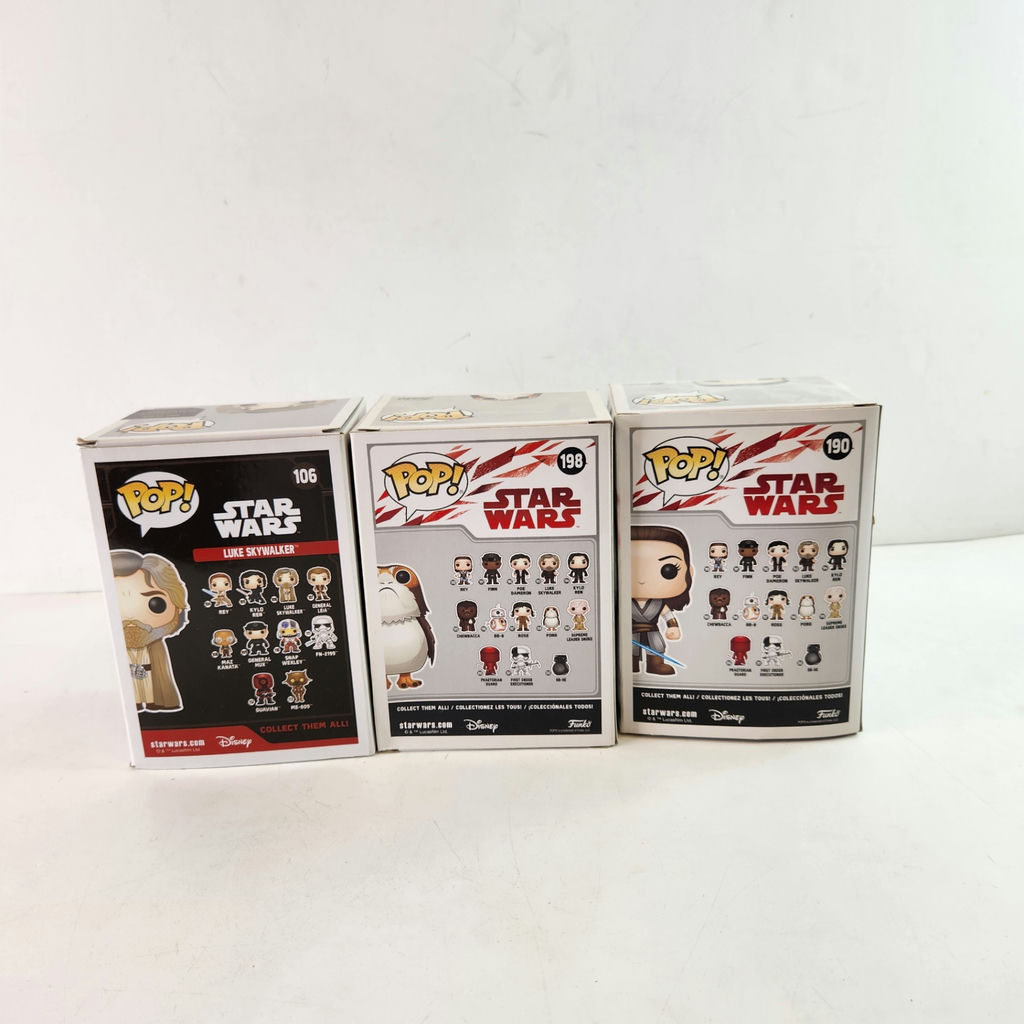Star Wars Luke Skywalker Porg Rey Funko Pops - image 4 of 5