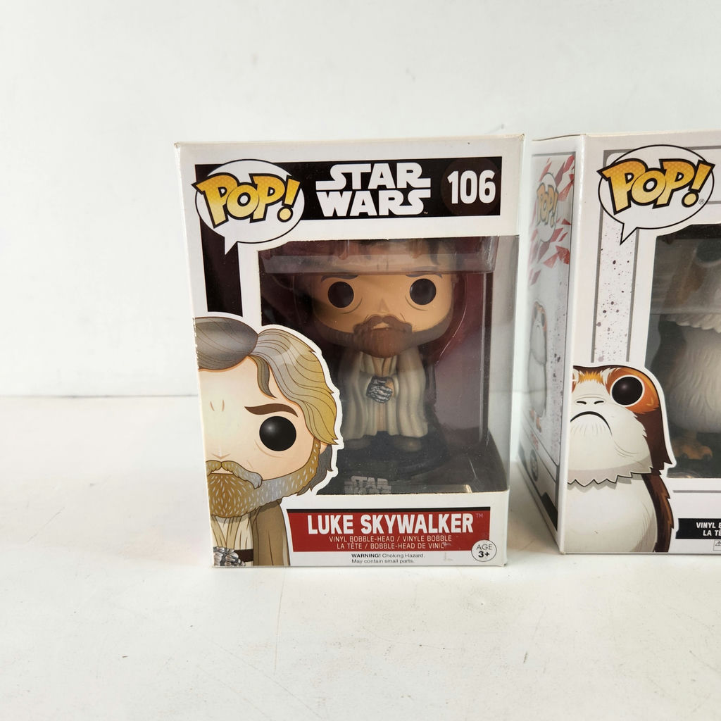 Star Wars Luke Skywalker Porg Rey Funko Pops - image 2 of 5