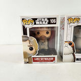Star Wars Luke Skywalker Porg Rey Funko Pops - thumbnail 2 of 5
