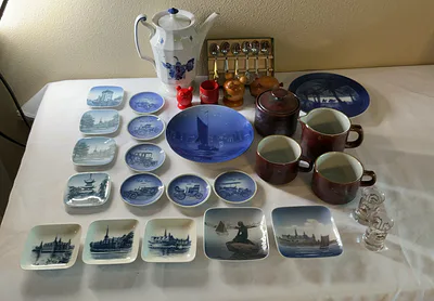 Assorted Danish Decorative Porcelain Plates, Dishes, and Ceramic Serveware - Image 1 of 20