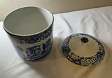 Set of Three Spode Blue and White Ceramic Canisters with Lids - thumbnail 2 of 6