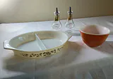Vintage Glass Bakeware and Oil and Vinegar Bottles - thumbnail 1 of 8