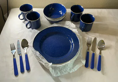 Ozark Trail 24-Piece Enamel Tableware Set - Image 1 of 4