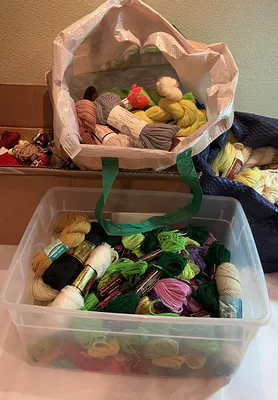 Assorted Tapestry Wool and Needle Art Yarn Lot - Image 1 of 7
