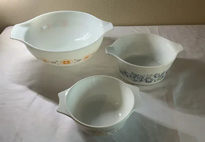 Blue Iris and Other Vintage Pyrex Bowls - Image 1 of 10