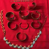 Copper-Tone Jewelry Lot with Bracelets and Necklace - thumbnail 1 of 10