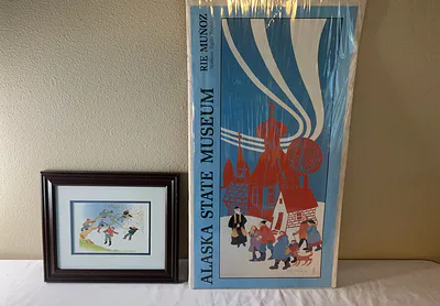Framed Rie Munoz Print and Alaska State Museum Poster - Image 1 of 6