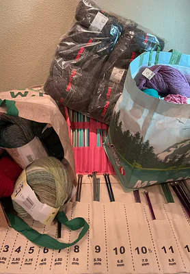 Knitting Needles and Yarn Assortment - Image 1 of 12