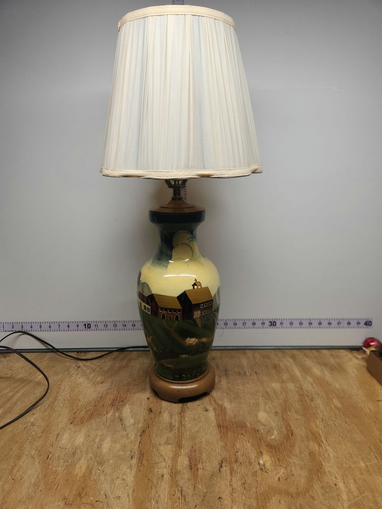 Hand Painted County Scene Lamp - image 1 of 16