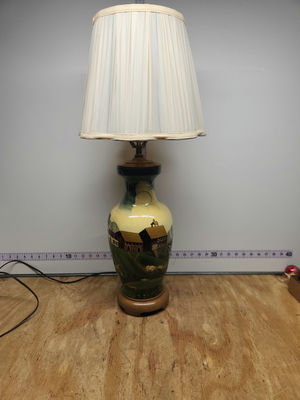 Hand Painted County Scene Lamp - Image 1 of 16