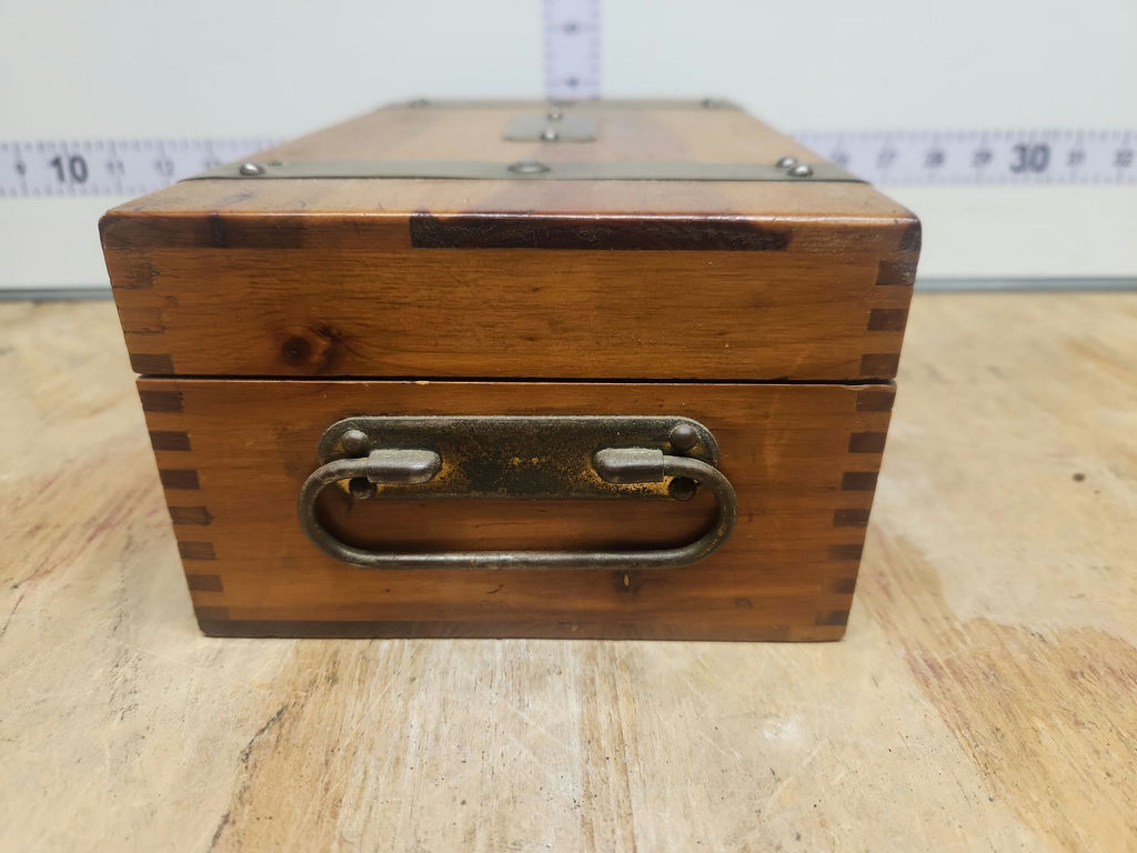 German Barometer & Finger Jointed Wooden Box - image 13 of 16