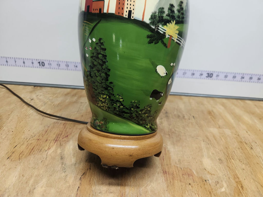Hand Painted County Scene Lamp - image 8 of 16
