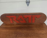 Carved Wood Ratt Sign (80's Rock Band) - thumbnail 1 of 9