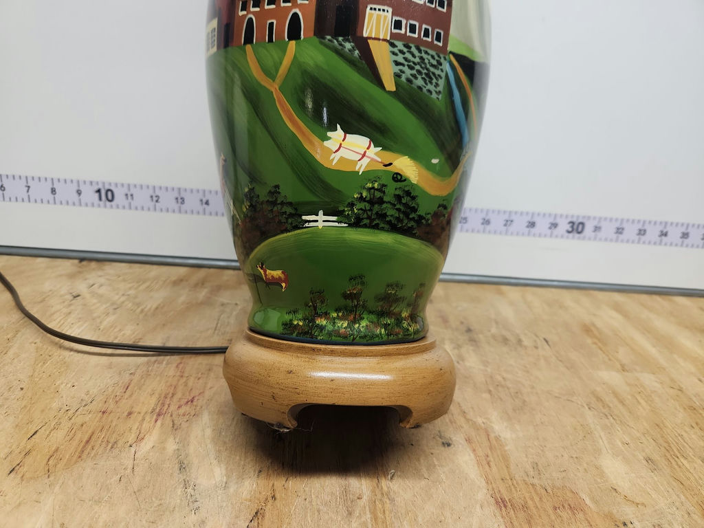 Hand Painted County Scene Lamp - image 7 of 16