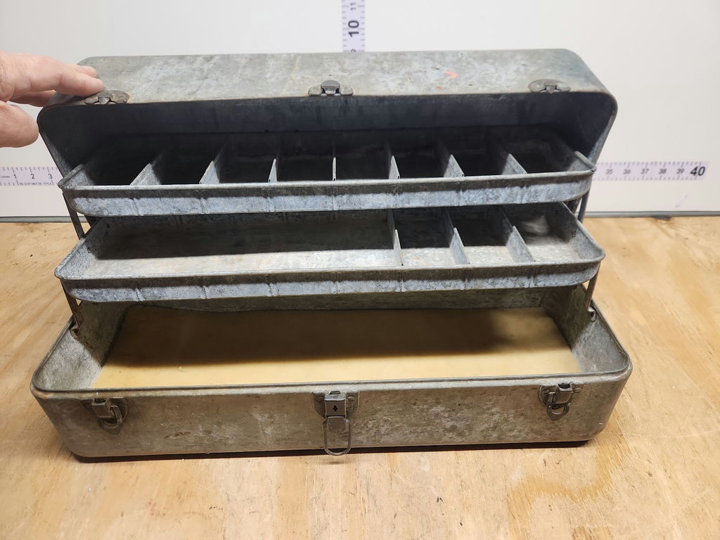 Vintage Galvanized Tackle Box - image 10 of 16