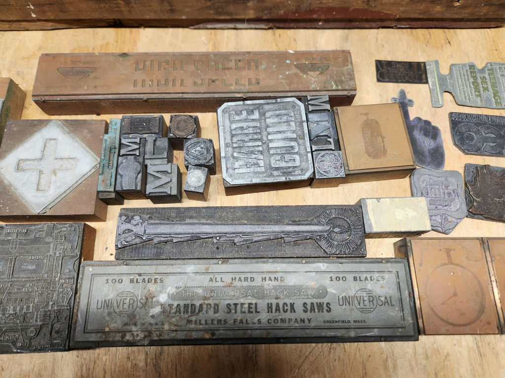 Vintage Letterpress Print Block Lot - image 4 of 14