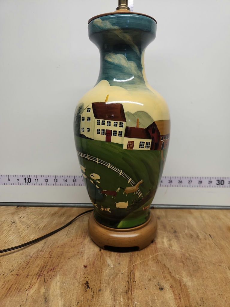 Hand Painted County Scene Lamp - image 5 of 16