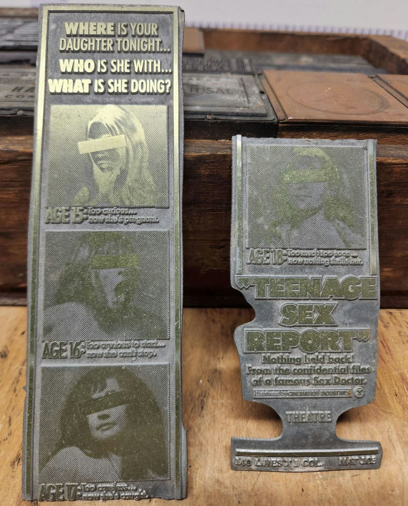 Vintage Letterpress Print Block Lot - image 1 of 14